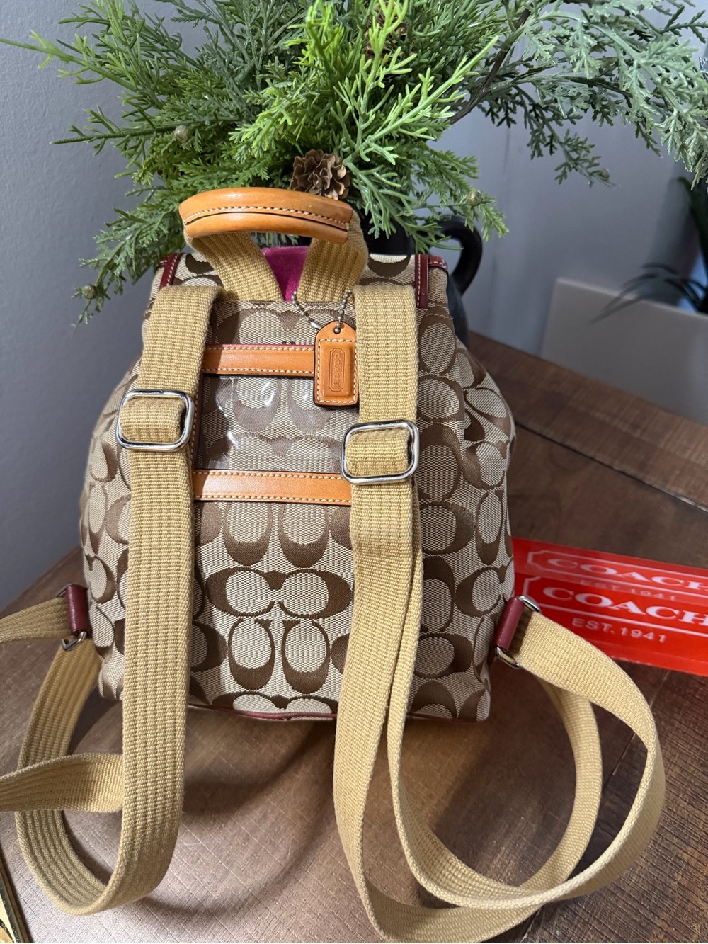 Coach Y2K Rare Signature Monogram & Suede Backpack - Picture 2 of 16